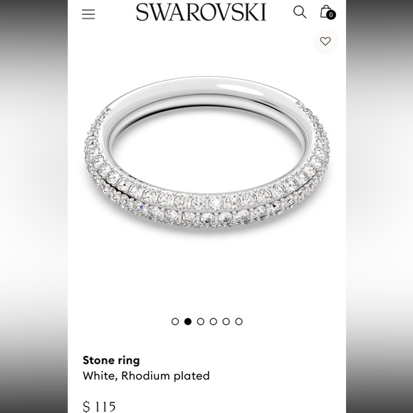 Swarovski stone ring size 5 - Picture 1 of 6